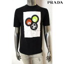 プラダ プラダ PRADA メンズ トップス Tシャツ 半袖 ロゴ フロントフェイス/サッカーボールロゴプリント付Tシャツ 白 SJM407 HTH BLACK (R32800) 6S 【送料無料】 【smtb-TK】