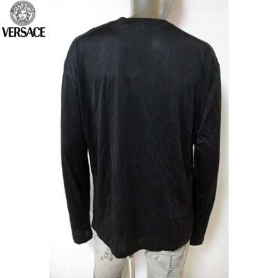 ヴェルサーチ VERSACE メンズ トップス カットソー 長袖 ロンT　シンプルデザイン ブラック 1032182 112757 008 (R39800) 04S 【送料無料】 【smtb-TK】