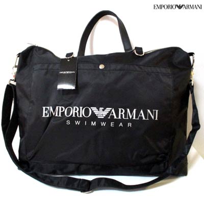 【訳あり 持ち手レザーヒビ割れ有】エンポリオアルマーニ EMPORIO ARMANI メンズ 鞄 バッグ スイミングウェア 一般使いもできます。 フロントロゴ・2WAYスイミングウェアバッグ ブラック 211198 9S444 0020 (R24800) 9S 【送料無料】 【smtb-TK】