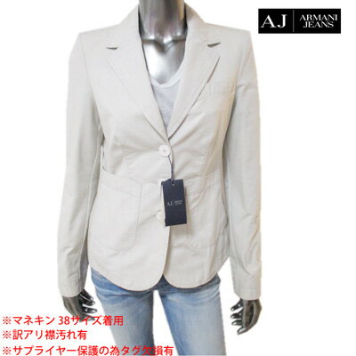 【訳あり 襟汚れ/サプライヤー保護の為タグ一部欠損】アルマーニジーンズ ARMANI JEANS レディース アウター ジャケット ボタンロゴ刻印・3つボタンジャケット F5N07 GK 21 (R49800) 7S 【送料無料】 【smtb-TK】