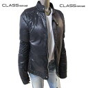 クラスロベルトカバリ Class Roberto Cavalli レディース アウター ジャケット ボタンロゴ刻印・裾ベルト・ダイヤブロック柄・ナイロンジャケッ...
