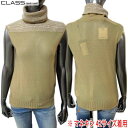 クラスロベルトカバリ Class Roberto Cavalli レディース ニット セーター ウール混タートルネックノースリーブセーター カーキ CDA53 ...