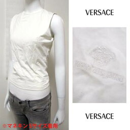 ヴェルサーチ VERSACE レディース トップス Tシャツ 半袖 メデューサ刺繍デザインノースリーブTシャツ 白 FV6740 11441 001 (R9800) 【送料無料】 【smtb-TK】