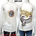 ジャストカバリ JUST CAVALLI レディース トップス ノースリーブ ロゴ マルチプリント・ブランドロゴ付ノースリーブ ホワイト QO672C 8261...