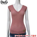 ドルチェ&ガッバーナ DOLCE&GABBANAドルガバ レディース トップス ノースリーブ ニット ロゴ入り袖なしシースルーニット ピンク FD6830 81524 531 (R29800) 【送料無料】【smtb-tk】