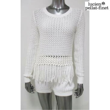 ルシアンペラフィネ lucien pellat-finet レディース セットアップ上下組 トップス パンツ ショートパンツ付き・フリンジ付セットアップケーブルニット AT1452F 12S (R249250)【送料無料】【smtb-TK】