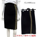 クラスロベルトカヴァリ CLASS ROBERTCAVALLI レディース ボトムス スカート ひざ丈 サイドゴールドチェーン付きスカート ブラック 11A C...