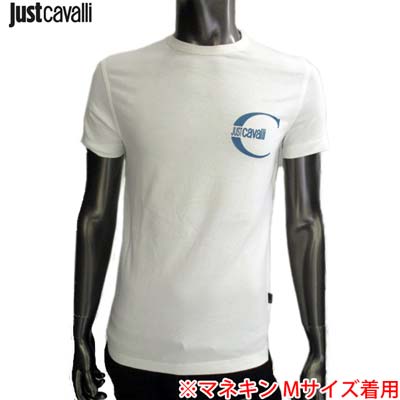 樂天商城 - ジャストカバリ JUST Cavalli メンズ トップス Tシャツ 半袖 チェスト部分JUSTCavalliロゴ入りコットンTシャツ ホワイト RO2779 82645 001 (R17900) 【送料無料】【smtb-tk】 8S