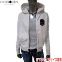 ハイドロゲン HYDROGEN レディース トップス パーカー ダメージ加工・サングラススカルロゴ付ジップパーカー ホワイト 0B41050 F1 (R3570...