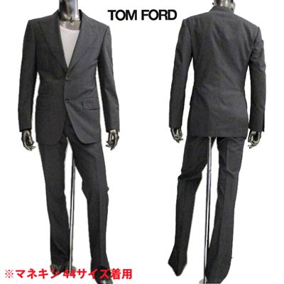 トムフォード TOM FORD メンズ アウター ジャケット スーツ ロゴ スリムデザインセットアップスーツ グレー SUIT 56 (R528000) 15A 【送料無料】 【smtb-TK】