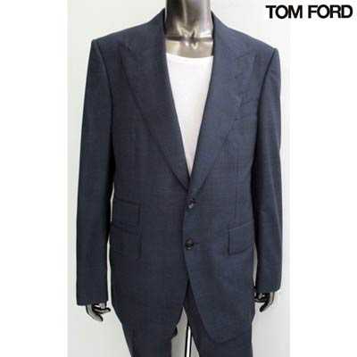 トムフォード TOM FORD メンズ アウター ジャケット スーツ ロゴ グレンチェック柄・セットアップスーツ ネイビー IMG18282 IMG 8282 (R538000) 91S 【送料無料】 【smtb-TK】