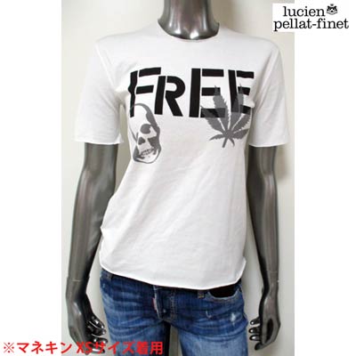 ルシアンペラフィネ lucien pellat-finet レディース トップス Tシャツ 半袖 ロゴ カットオフデザイン・FREE/スカル/ヘンプロゴプリント付きTシャツ 白 EVF1232 WHITE (R79800) DB13S 【送料無料】 【smtb-TK】