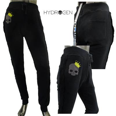 ハイドロゲン HYDROGEN メンズ パンツ スウェットパンツ ダメージ加工・スカルクラウンロゴ付スウェットパンツ ブラック 0B40020 F5 BLACK (R29400) GB11S【送料無料】 【smtb-TK】