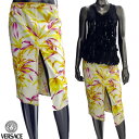 ヴェルサーチ(VERSACE) レディース スカート ボトムス フロントスリット入り花柄スカート イエロー 黄色 白 ホワイト ピンク 011GVSK D001...