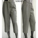 ヴェルサーチ VERSACE レディース パンツ グレンチェック柄七分丈ワイドパンツ グレー 灰色 9961GV SKD 0059 (R69000) 【送料無料...