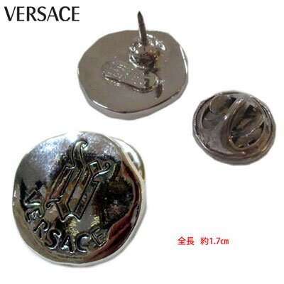 ヴェルサーチ VERSACE メンズ ラペルピン アクセサリー ブランドロゴ ピンバッチ スティックピン おしゃれ スーツ シルバー 銀色 S125ML 398...