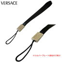 ヴェルサーチ VERSACE ユニセックス ヴェルサーチ グッズ ロゴプレート付レザーストラップ レザー ストラップ ブラック 訳アリ品 プレートキズ有 P31152 VLU 4IN 7S (R8900)