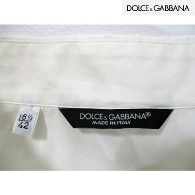 ドルチェ＆ガッバーナ(DOLCE&GABBANA) ドレスシャツ メンズ トップス 半袖 袖ベルト カッターシャツ ホワイト 白 G5AQ2T FU5GK W0800 【楽ギフ_包装】【smtb-tk】 (R54800)【送料無料】 12S