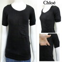 クロエ CHLOE レディース 袖口chloeロゴワッペン付きカットソー ブランドロゴ ワッペン カットソー ブラック 黒 9626 T30 2020 (R19...
