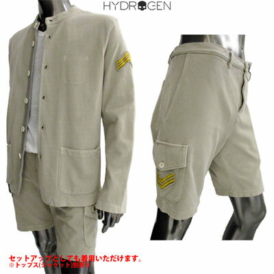 ハイドロゲン HYDROGEN メンズ パンツ ボトムス ハーフパンツ ロゴ セットアップ着可(ジャケット/ベスト 別売り) ボタン部分ダメージ加工・ワッペン付きハーフパンツ 色違い(ネイビー)あり 160704 041 DB15S【R37800】【送料無料】【smtb-TK】