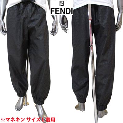 フェンディ FENDI メンズ パンツ ボトムス トラックパンツ ロゴ 総柄FFズッカ柄プリント付シャカシャカトラックパンツ ブラック FAB228 AERV F0GME (R134200) 121 春夏【送料無料】 【smtb-TK】