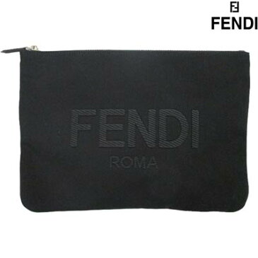 フェンディ FENDI メンズ ポーチ ミニバッグ 鞄 ユニセックス可 FENDI刺繍ロゴ・内部カード入れ付きキャンバススリムクラッチバッグ ブラック 7N0111 AFBD F0GXN (R68200) 121 2021年春夏新作【送料無料】 【smtb-TK】