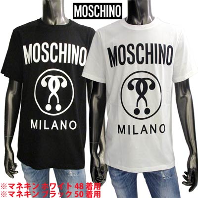 樂天商城 - モスキーノ MOSCHINO メンズ トップス Tシャツ 半袖 カットソー ロゴ 2color サークルロゴ・MOSCHINOロゴプリント付Tシャツ 白/黒 A0706 5240 1002/1555 (R24200) ET121 春夏【送料無料】 【smtb-TK】