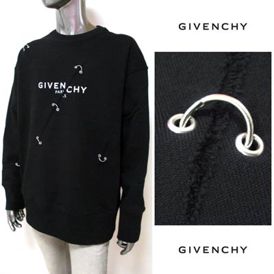 ジバンシー GIVENCHY メンズ トップス スウェット トレーナー ロゴ 2color クラッシュ加工・マルチフープリング付オーバーサイズ裏起毛スウェット 黒/赤 BMJ0B83 Y69 001/600 (R140800) GB122 2021年秋冬新作【送料無料】 【smtb-TK】