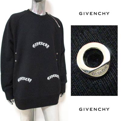 ジバンシー GIVENCHY メンズ トップス スウェット トレーナー ロゴ 裏起毛・ネックロゴ刻印ジップ・フロントロゴ・裾GIVENCHYロゴ刺繍付オーバーサイズスウェット ブラック BMJ0C23 Y69 001 (R176000) GB122 2021年秋冬新作【送料無料】 【smtb-TK】