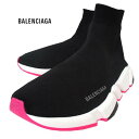 バレンシアガ BALENCIAGA レディース 靴 スニーカー スピードトレーナー型 ソール裏ネオンピンクカラー・ボディBALECIAGAロゴプリント/かかと部分ロゴ刻印付きソックススニーカー 587280 W2DBB 1586 (R96800) 122 秋冬【送料無料】 【smtb-TK】