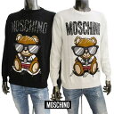 モスキーノ MOSCHINO メンズ トップス ニット セーター ロゴ 2color PUNKテイストMOSCHINO BEARグラフィティーロゴ付クルーネックライトニットホワイト/ブラック V0927 5201 1002/1555 (R96800) 122 秋冬【送料無料】 【smtb-TK】