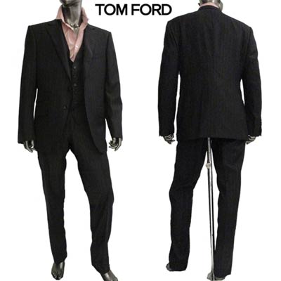 トムフォード TOM FORD メンズ セットアップ スーツ アウター ジャケット ボトムス パンツ 3ピース・ストライプ柄セットアップスーツ 31YA4C 9...