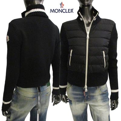 モンクレール MONCLER レディース アウター ダウン コート ロゴ CARDIGAN TRICOT ・フロントダウン素材・バックウール素材・アームロゴワッペン付きダウン入りジップカーディガン 9B00004 M1115 999 (R110000) 122 2021年秋冬新作【送料無料】 【smtb-TK】