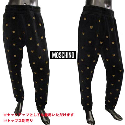 モスキーノ MOSCHINO メンズ パンツ ボトムス ロゴ セットアップ着用可(トップス別売り) ベロア素材 MO..