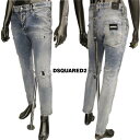 ディースクエアード DSQUARED2 メンズ パンツ ボトムス デニム ロゴ SKATER JEAN クラッシュ加工・ポケット部分ロゴ刺繍タグ付クラッシュデニム 水色 S71LB0965 S30342 470 (R91300) 122 秋冬【送料無料】 【smtb-TK】