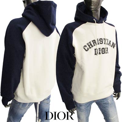 ディオールオム DIOR HOMME メンズ トップス パーカー フーディー ロゴ DIOR×ケニー・シャーフコラボアイテム DIORポップアートロゴ刺繍ワッペン付プルオーバーパーカー 193J647A 0687 580 (R214500/R253000) GB122 2021年秋冬新作【送料無料】 【smtb-TK】