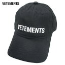 ヴェトモン VETEMENTS メンズ 帽子 キャップ ロゴ ユニセックス可 ※同デザインで色違いもあり 裏地/つば部分VETEMENTSロゴ・フロント刺繍ロゴ...