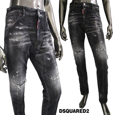 ディースクエアード DSQUARED2 メンズ パンツ デニム ジーンズ ボトムス ロゴ COOL GUY JEAN 伸縮性 ボタンDSQUARED2ロゴ刻印・ロゴパッチ・ダメージ加工入りデニムパンツ ブラック S74LB1036 S30503 900 (R104500) 221 2022年春夏新作 【送料無料】 【smtb-TK】