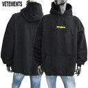 ヴェトモン VETEMENTS メンズ パーカー フーディ トップス ※同デザインで色違いもあり フロントイエローVETEMENTSロゴ・ロゴ刺繍・ビッグタグ付...