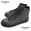 バルマン BALMAIN メンズ 靴 スニーカー シューズ ロゴ 総柄モノグラムロゴ・タン部分BALMAIN PARISロゴ・バックソール/かかと/ソール部分ブランドロゴ入りハイカットスニーカー ブラック XM1VG290 TJCM 0PA (R99000) 221 2022年春夏新作  