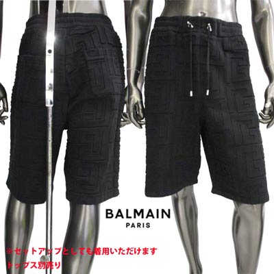 バルマン(BALMAIN)総柄モノグラムロゴ入りショートパンツ セットアップ着用可(トップス別売り)