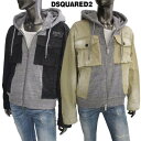 ディースクエアード DSQUARED2 メンズ アウター ジャケット 2color チェスト部分DSQUARED2/カナダマークロゴ・ジップ部分ロゴ刻印・ペンキ加工入り異素材ジャケット ベージュ/ブラック S74AM1261 S39021 111/900 (R192500) 221 春夏新作 【送料無料】 【smtb-TK】