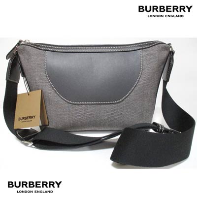 バーバリー BURBERRY メンズ 鞄 バッグ ショルダーバッグ クロスボディーバッグ ユニセックス可 ロゴ フロントジップポケット・BURBERRYロゴ入りショルダーバッグ ブラック グレー 8047259 112818 A1189 (R160600) 221 2022年春夏新作 【送料無料】 【smtb-TK】