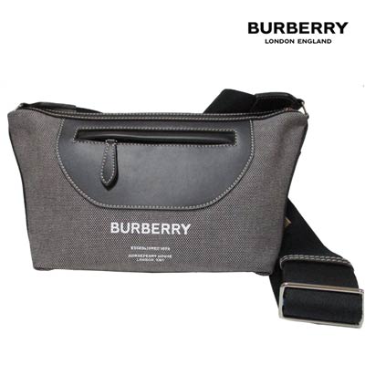 バーバリー BURBERRY メンズ 鞄 バッグ ショルダーバッグ クロスボディーバッグ ユニセックス可 ロゴ フロントジップポケット・BURBERRYロゴ入りショルダーバッグ ブラック グレー 8047259 112818 A1189 (R160600) 221 2022年春夏新作 【送料無料】 【smtb-TK】