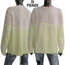 フェンディ FENDI メンズ トップス ニット セーター ロゴ FFズッカ柄・裾部分タグ付きバイカラーウールニット ベージュ FZX037 AIBM F1GJE (R96800) 221 2022年春夏新作 【送料無料】 【smtb-TK】