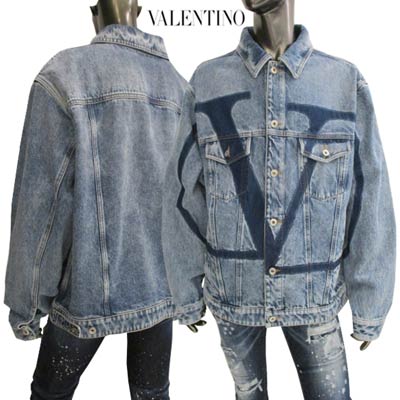 ヴァレンティノ VALENTINO メンズ アウター ジャケット デニム ロゴ ボタンVALENTINO/Vロゴ刻印・フロントビッグVロゴ入りデニムシャツジャケット ブルー バレンティノ バレンチノ XV3DC02G 847 558 (R220000) 221 2022年春夏新作 【送料無料】 【smtb-TK】