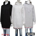 モスキーノ MOSCHINO レディース トップス パーカー フーディー ロゴ 3color ※ワンピースとしても着用可 裾MOSCHINOロゴライン フーディ...