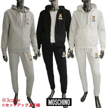 モスキーノ MOSCHINO メンズ セットアップ 上下組 パーカー フーディ パンツ 3color MOSCHINO BEARロゴ・ロゴタグ付セットアップ上下組ジャージ ホワイト/グレー/ブラック A1722 + A4326 8102 0001/0489/0555 (R72600) 221 2022年春夏新作 【送料無料】 【smtb-TK】