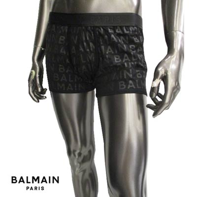 バルマン BALMAIN メンズ アンダーウエア 小物 下着 ロゴ 総柄BALMAINロゴ付き ボクサーパンツ ブラック BRLD55280 001(R14800) 221 春夏新作【送料無料】 【smtb-TK】