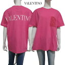 ヴァレンティノ VALENTINO レディース トップス Tシャツ カットソー ユニセックス可 ロゴ バックVALENTINOロゴ・チェスト部分花柄レースポケッ...